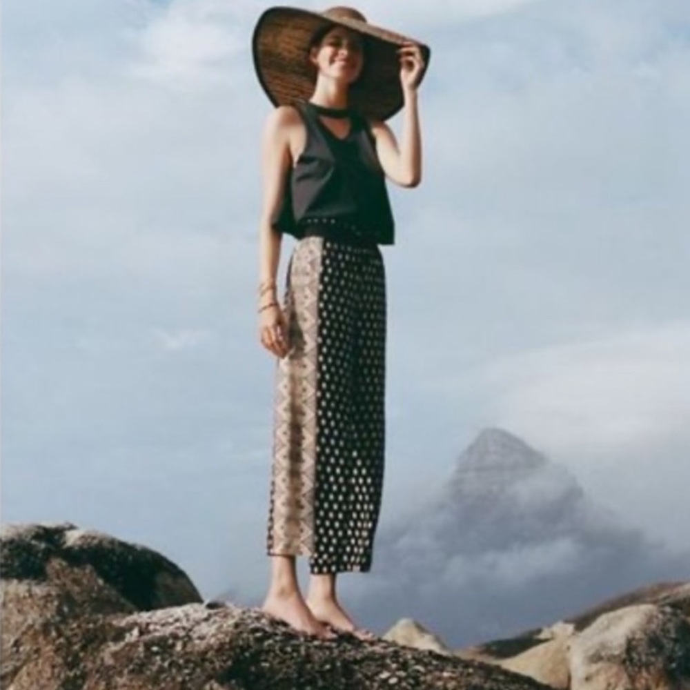MAEVE x ANTHROPOLOGIE Medium Paper Bag Rooibos Wide Leg Pants